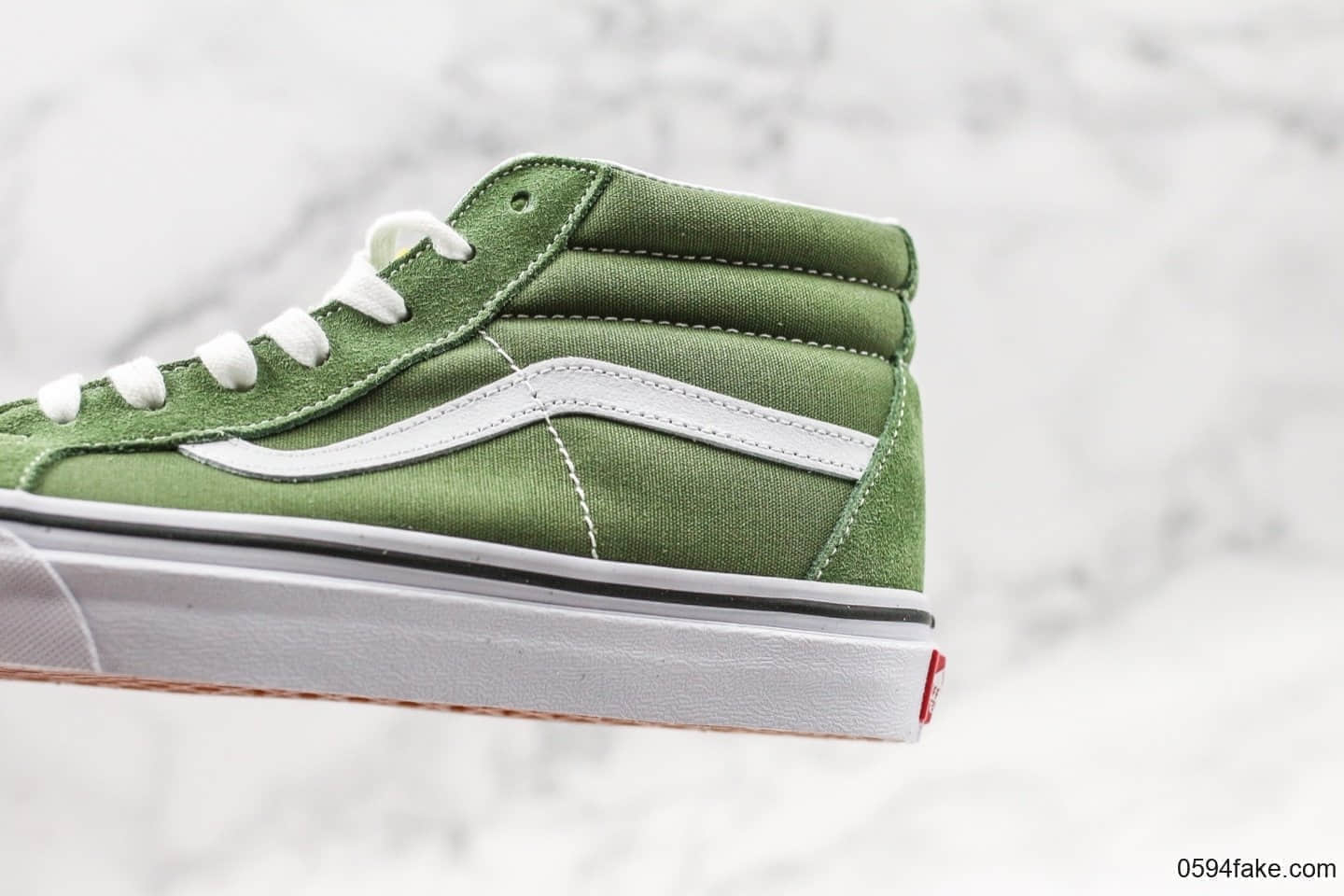 万斯中帮板鞋麂皮翻毛拼接男女休闲鞋芥末绿公司级带半码小红书ins爆款原厂硫化工艺