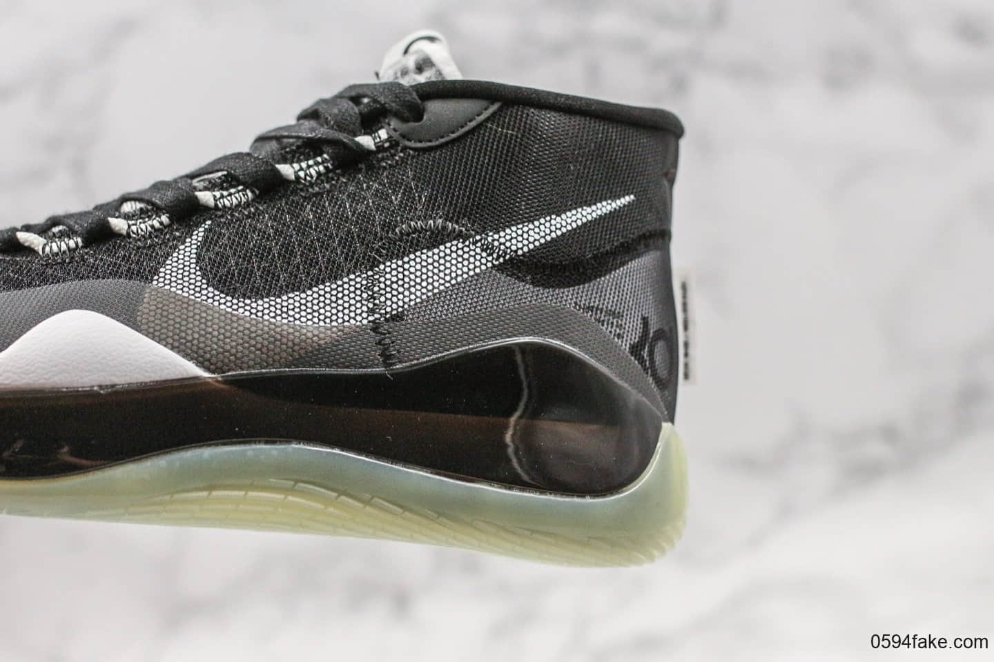 耐克Nike Zoom KD12 EP杜兰特12代实战篮球鞋黑色公司级全掌Zoom气垫外层半透明纤维四向可动Flywire飞线 货号：AR4230-109