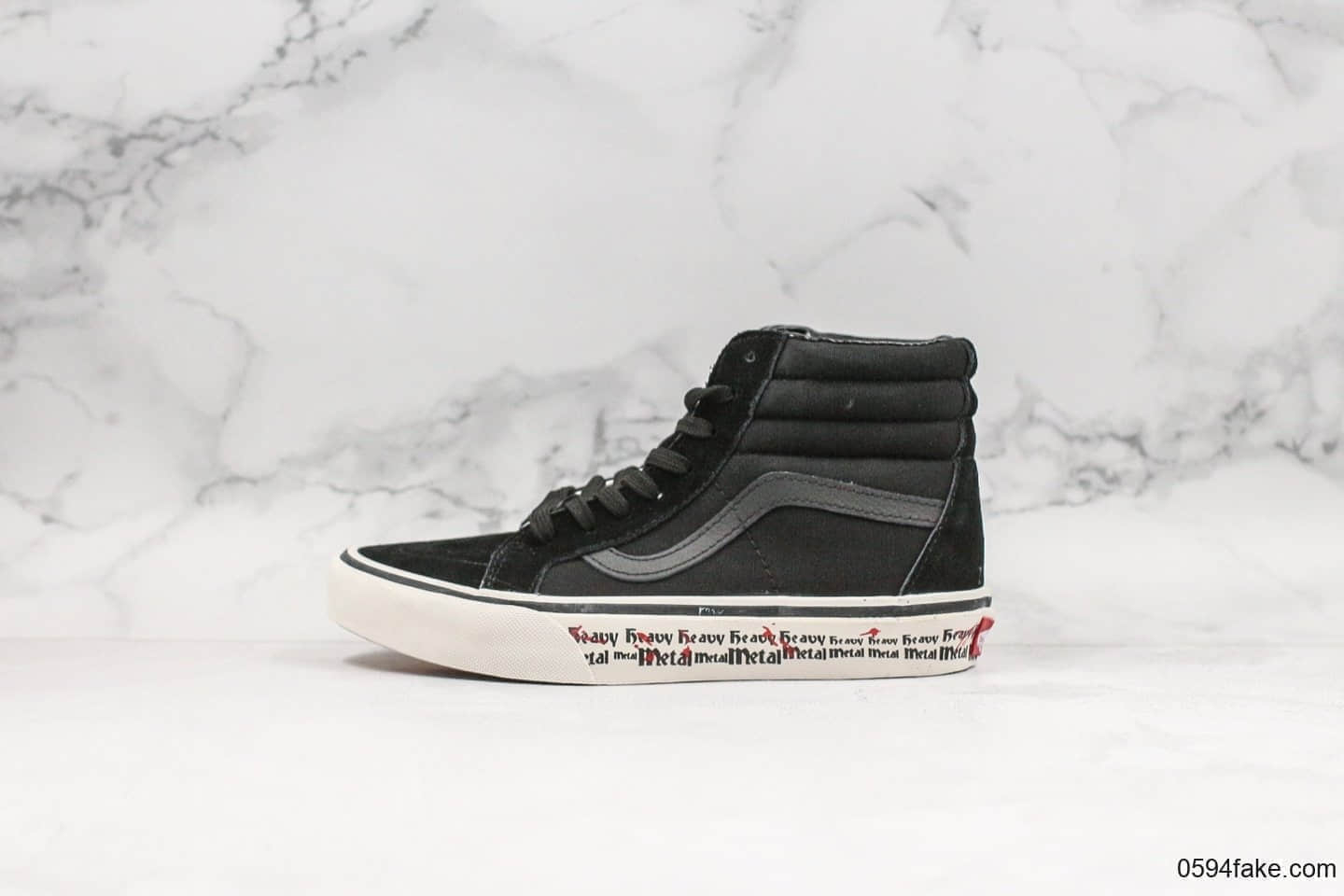 万斯Vans SK8-Hi公司级版本安娜海姆经典系列黑白字母梵文板鞋原厂硫化工艺 货号:VN0A38GFTIO