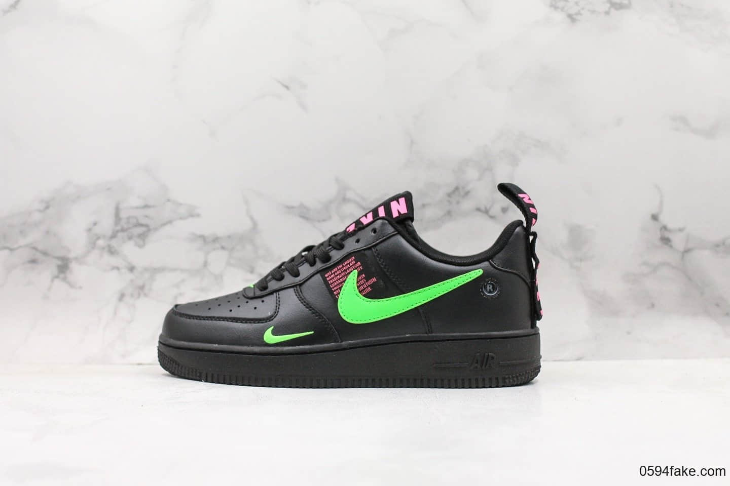 耐克Nike Air Force 1 LV8 UL纯原版本空军一号黑粉绿勾低帮休闲运动板鞋 货号：CQ4611-001