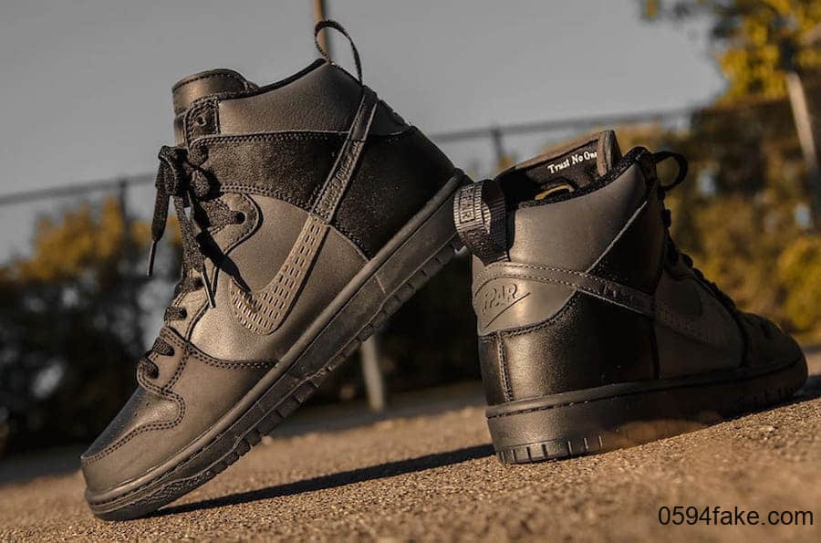 FPAR x Nike SB Dunk High最新实物图曝光!光这个鞋舌就够特色了! 货号:BV1052-001