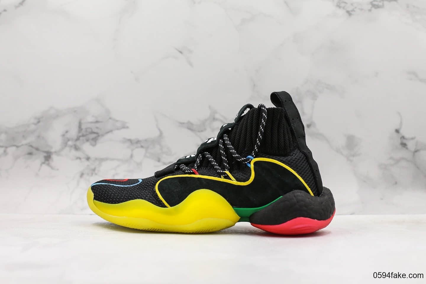 阿迪达斯Pharrell × Adidas Originals Crazy BYW纯原版本菲董联名款天足袜套式休闲运动鞋原厂中底爆米花区别市面通货版本 货号:G27805