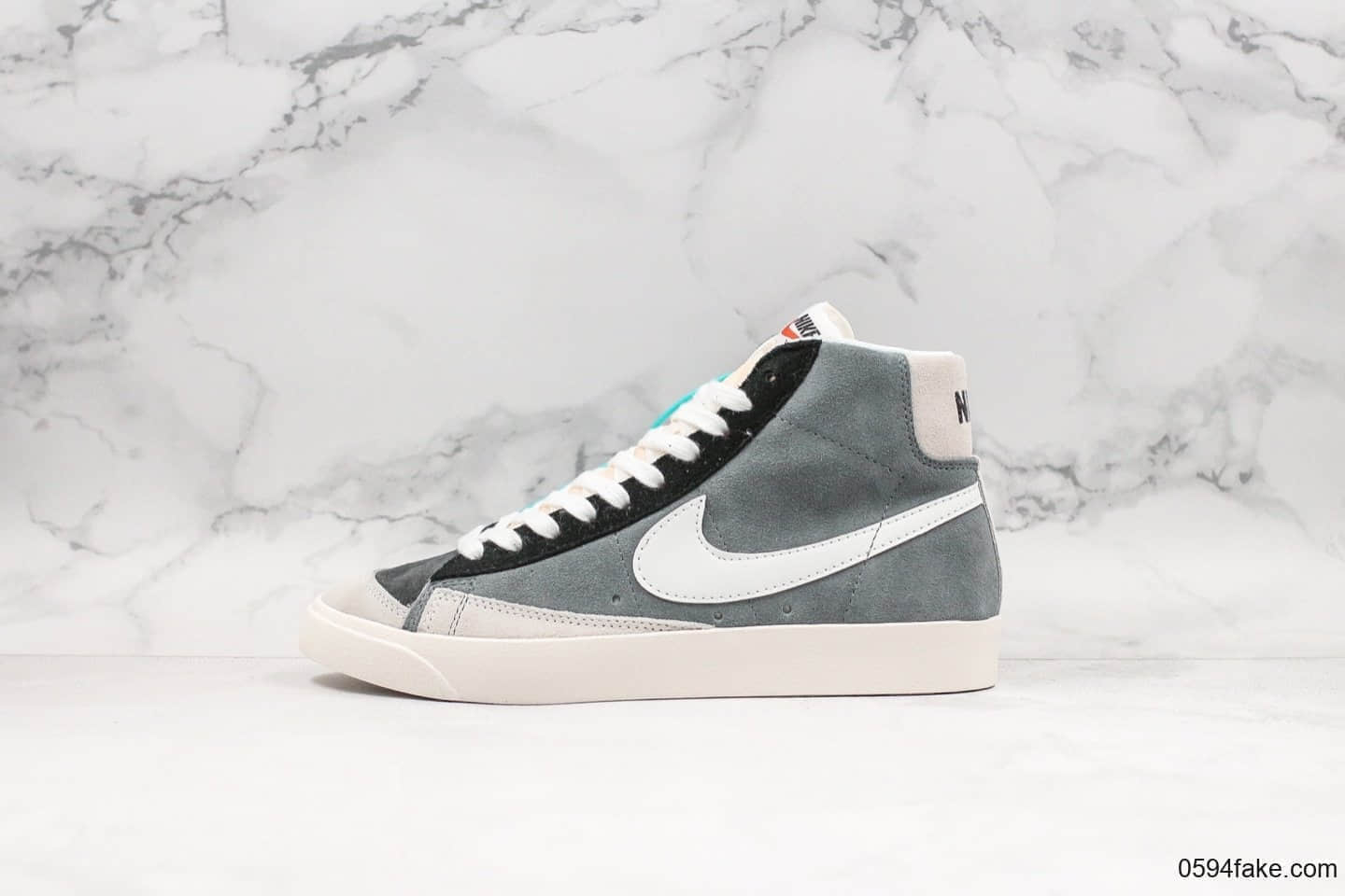 耐克Nike Blazer Mid '77 VNTG WE纯原版本高帮开拓者加绒款浅灰色休闲板鞋 货号:CI1167-001