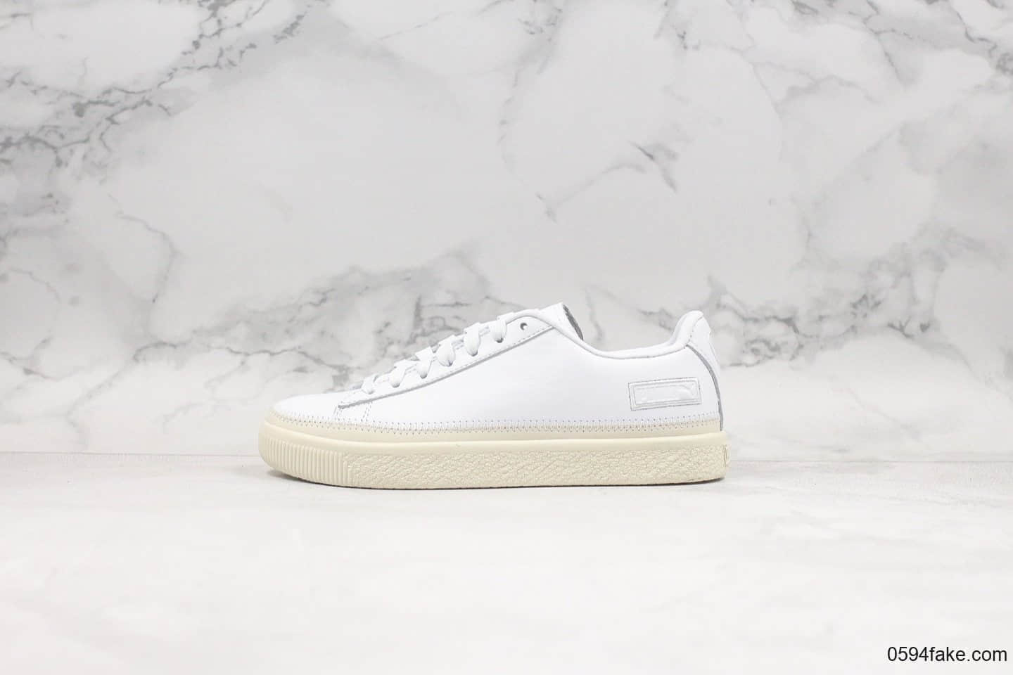 彪马Puma Basket Trim全新首发小白鞋纯原版本原装全头层牛皮搭配海玻璃鞋垫 货号:368387-01