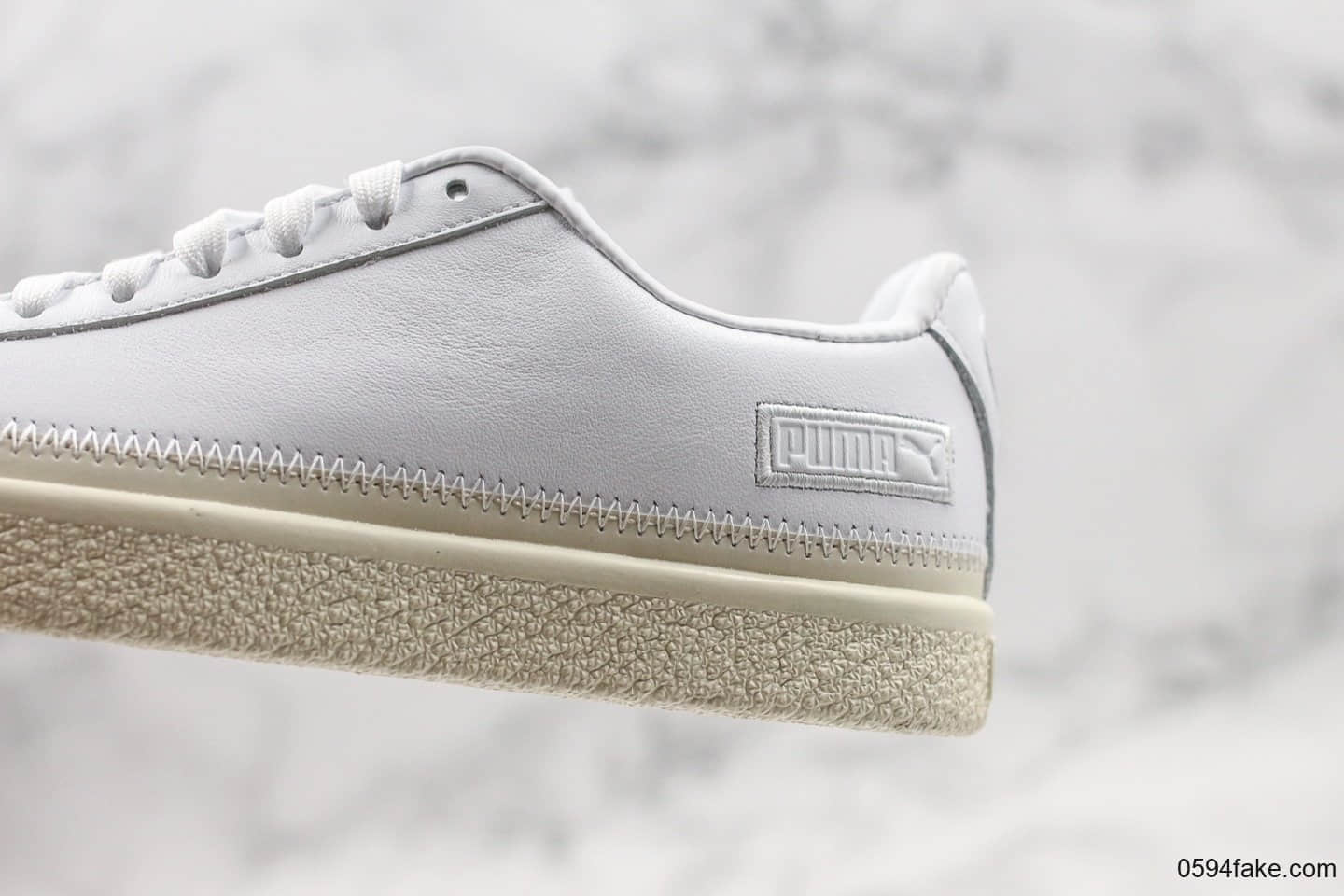 彪马Puma Basket Trim全新首发小白鞋纯原版本原装全头层牛皮搭配海玻璃鞋垫 货号:368387-01