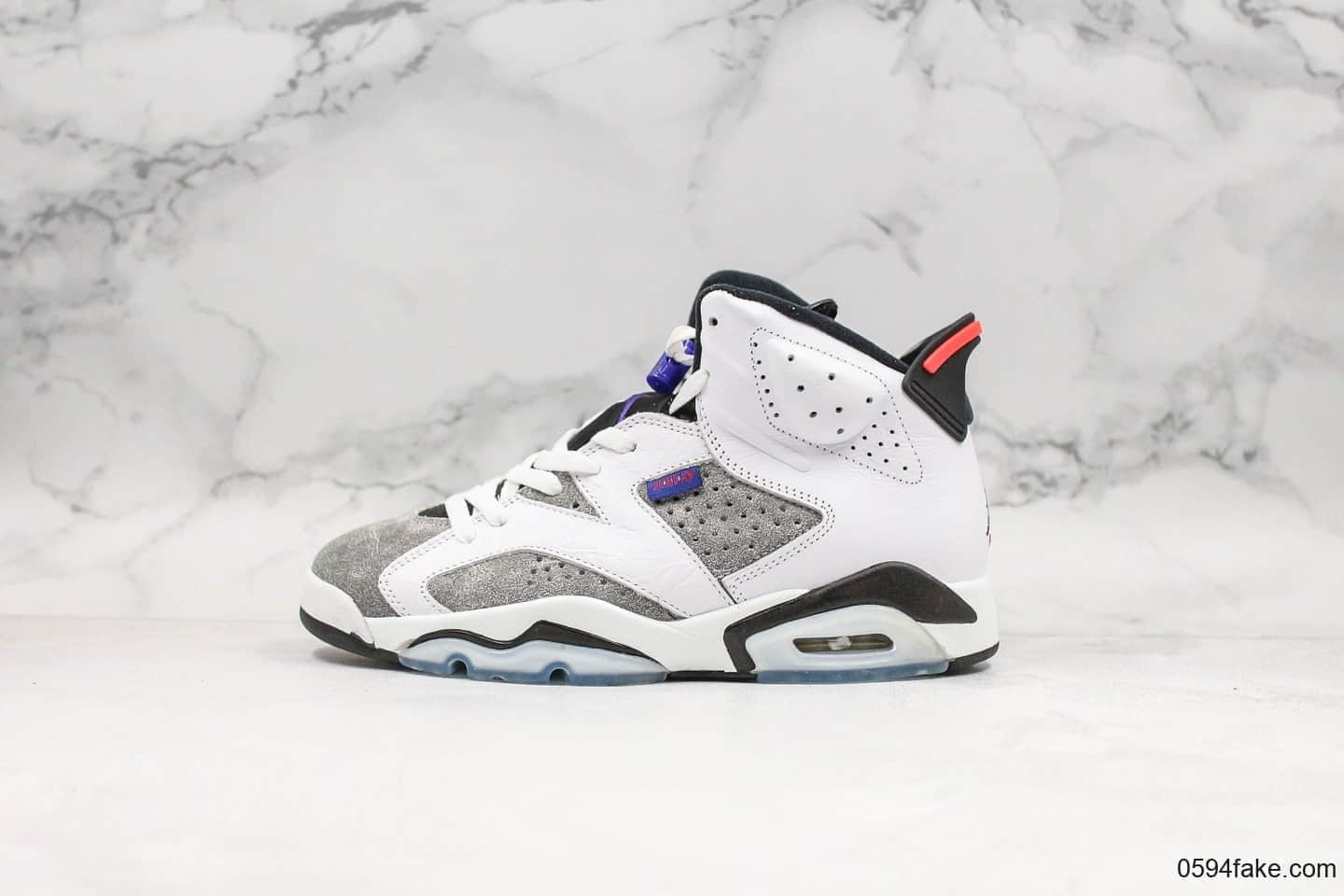 乔丹Air Jordan AJ6 Flint纯原版本AJ6燧石灰白紫外线全新软牛皮+麂皮打造实战篮球鞋 货号:CI3125-100
