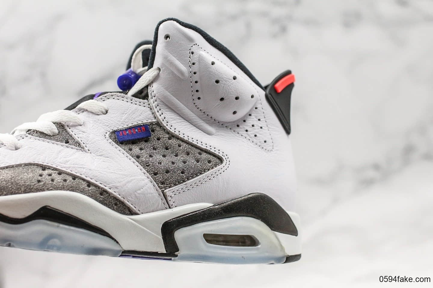 乔丹Air Jordan AJ6 Flint纯原版本AJ6燧石灰白紫外线全新软牛皮+麂皮打造实战篮球鞋 货号:CI3125-100