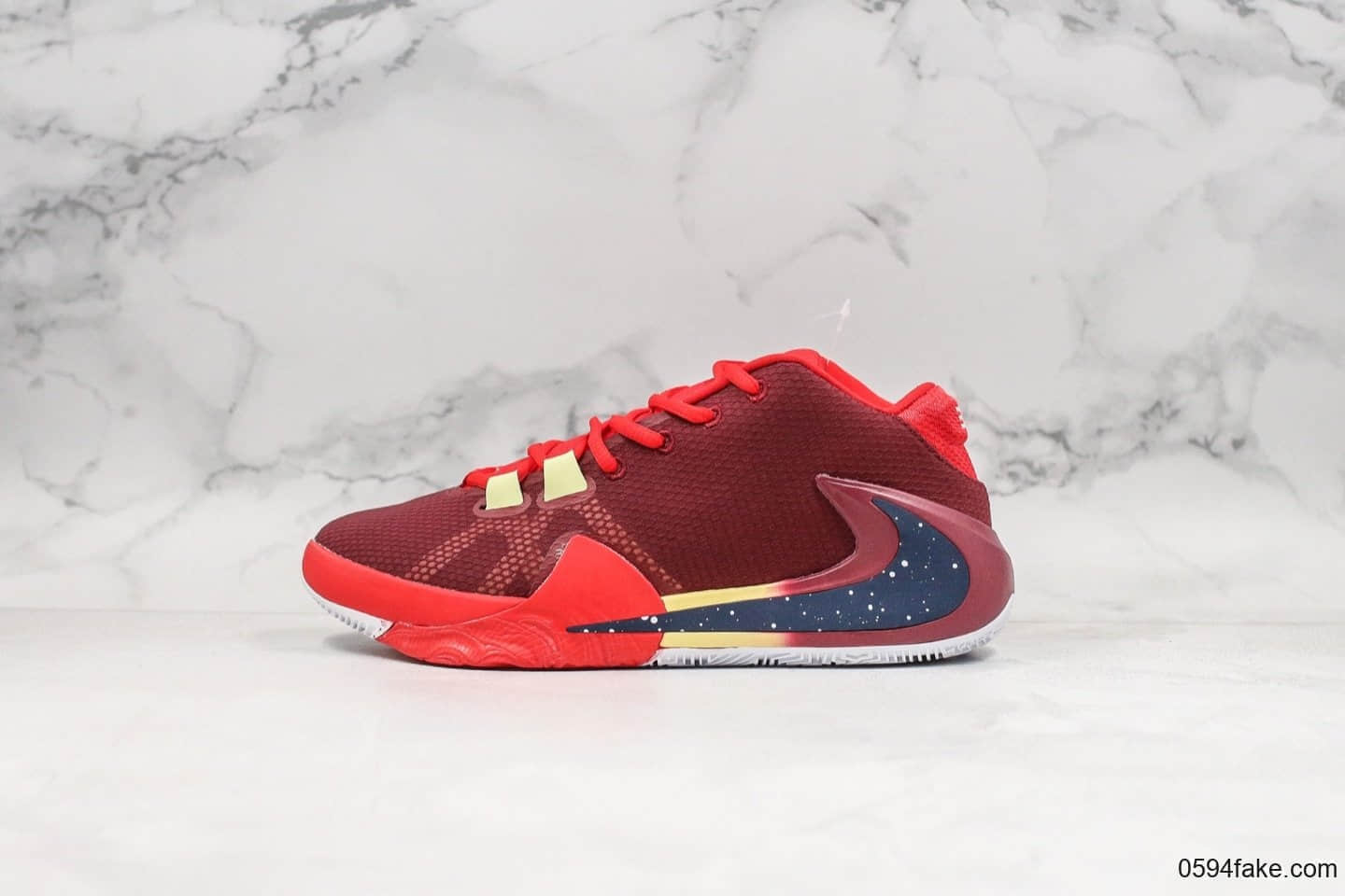 耐克Nike Zoom Freak 1 GPX纯原版本字母哥一代签名款倒钩星空红市面唯一原鞋开模后掌真双层ZOOM气垫 货号:BQ5422-601