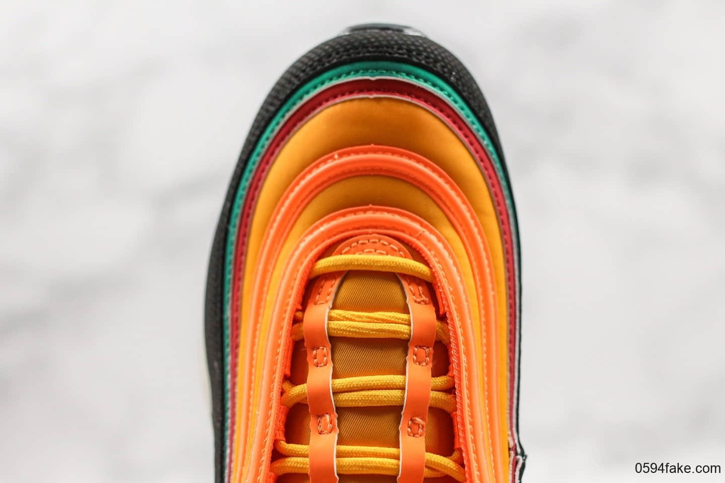 耐克Nike Air Max 97全新配色黑橙色大风车纯原版本市场首家原模原气垫卡色匹配原版 货号:CK9399-001