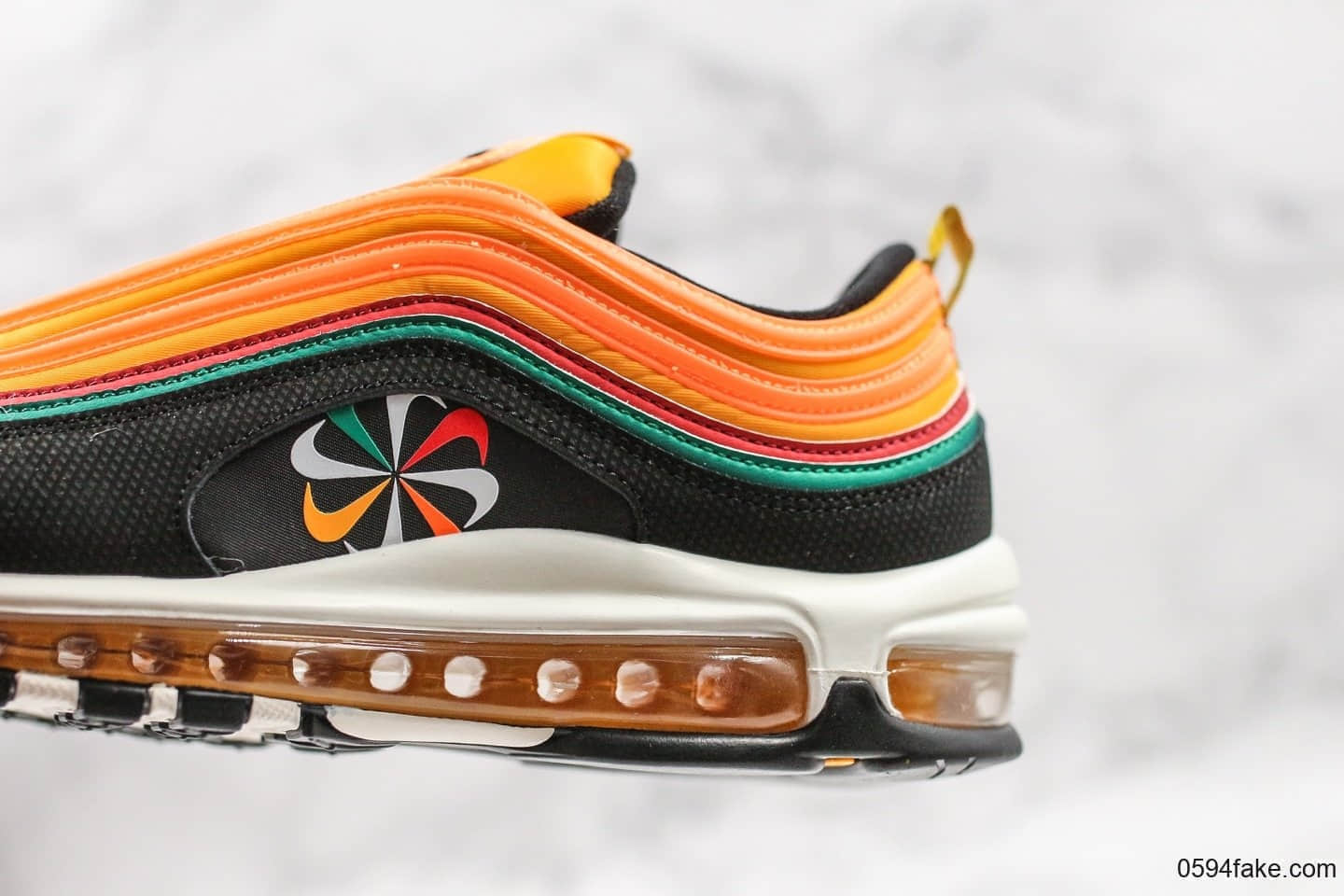 耐克Nike Air Max 97全新配色黑橙色大风车纯原版本市场首家原模原气垫卡色匹配原版 货号:CK9399-001