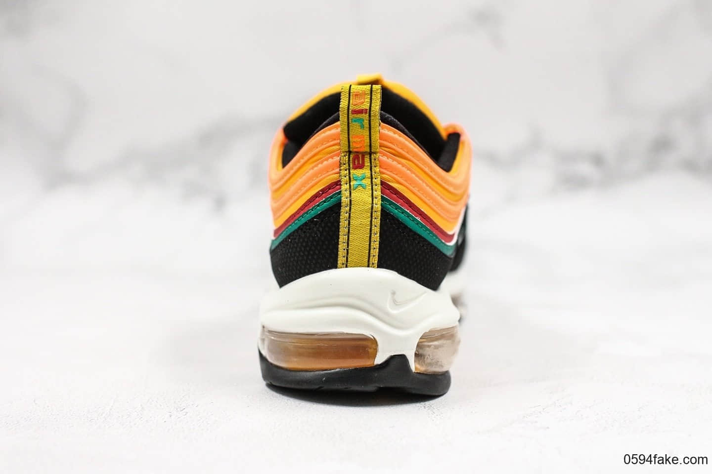 耐克Nike Air Max 97全新配色黑橙色大风车纯原版本市场首家原模原气垫卡色匹配原版 货号:CK9399-001