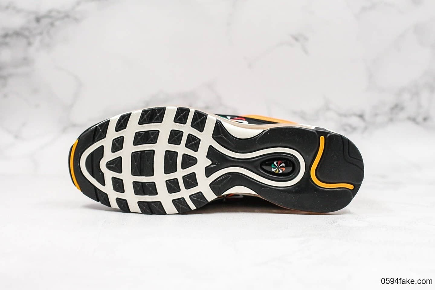 耐克Nike Air Max 97全新配色黑橙色大风车纯原版本市场首家原模原气垫卡色匹配原版 货号:CK9399-001