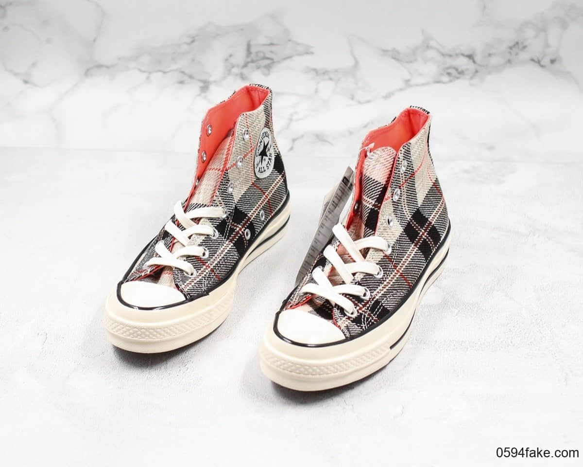 匡威Converse 70s Plaid高帮帆布鞋1970s苏格兰格子公司级优质法兰绒定制格纹丝绸内里