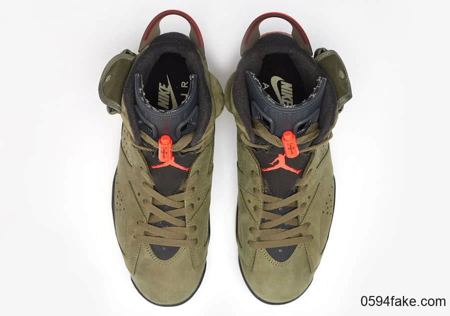 Travis Scott x Air Jordan 6“ Medium Olive”将于10月12日发售!全家族尺码都有!