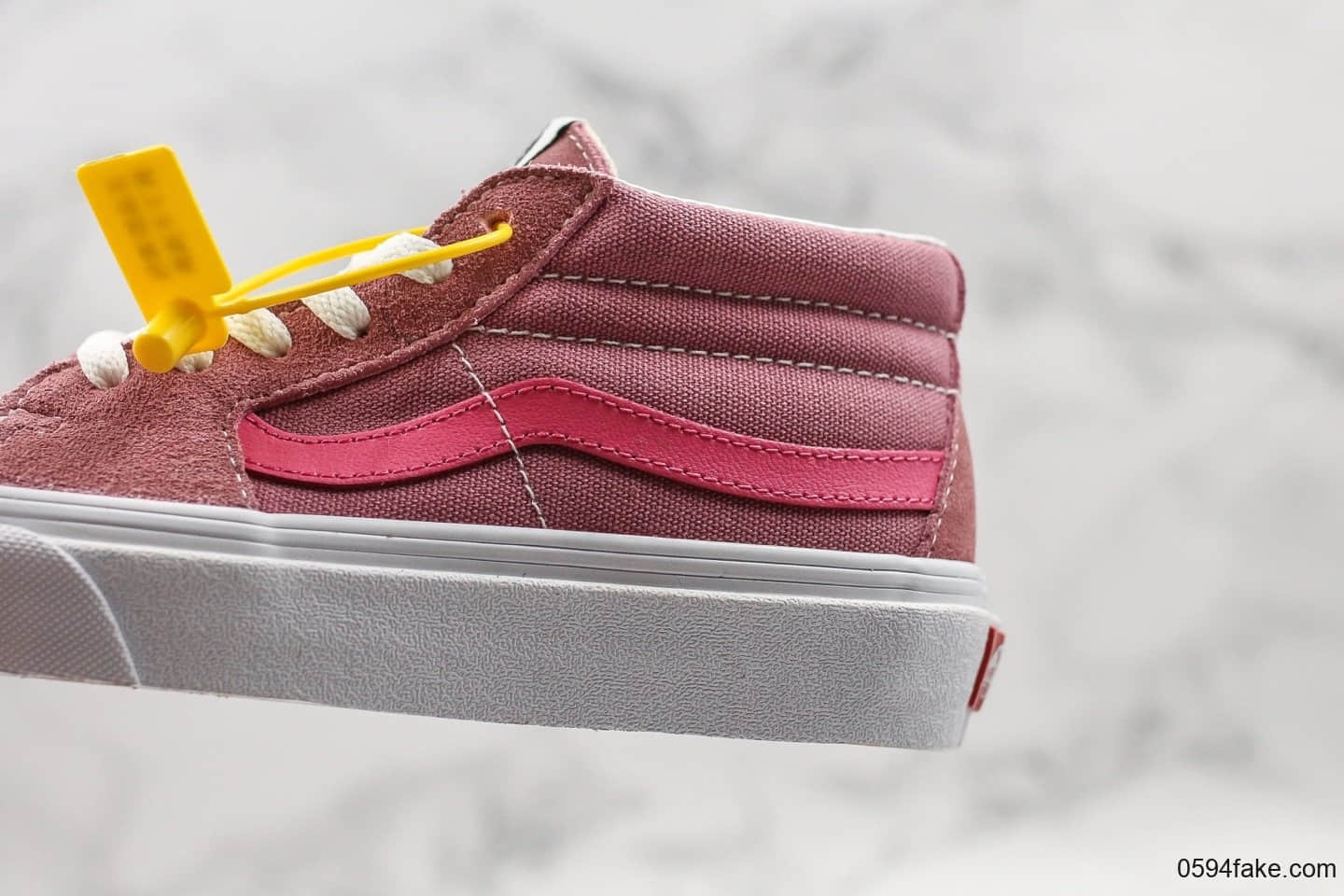 万斯Vans SK8-Mid公司级版本原厂硫化拼色中帮板鞋浅粉小红书爆款男女新款