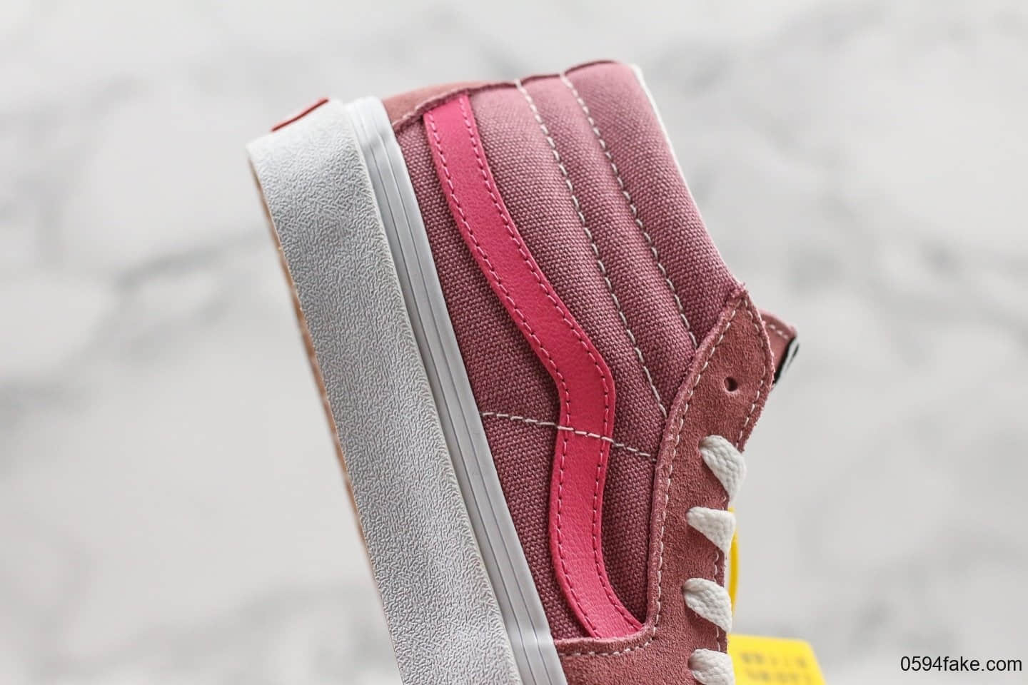 万斯Vans SK8-Mid公司级版本原厂硫化拼色中帮板鞋浅粉小红书爆款男女新款