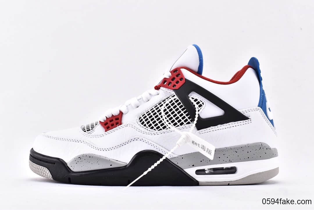 乔丹Air Jordan 4 what the纯原版本AJ4乔丹4代篮球鞋鸳鸯白红蓝水泥实战篮球鞋 货号：CI1184-146