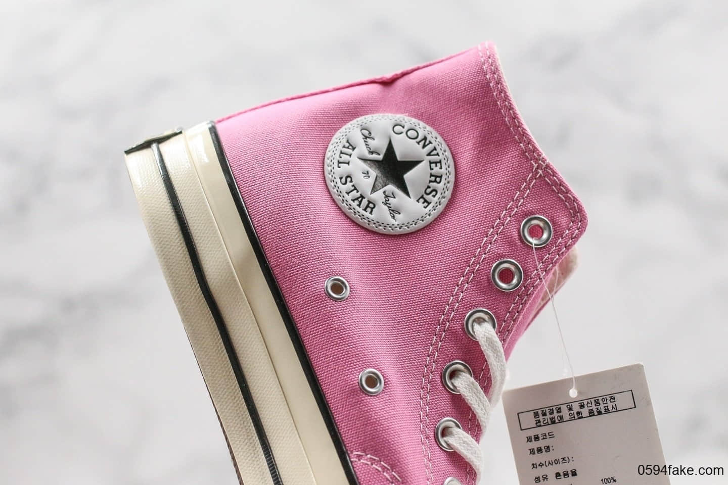 匡威Converse 1970s公司级版本19年第二季度全新鞋楦打造双围条蓝底硫化工艺粉色高帮帆布鞋 货号:164947C