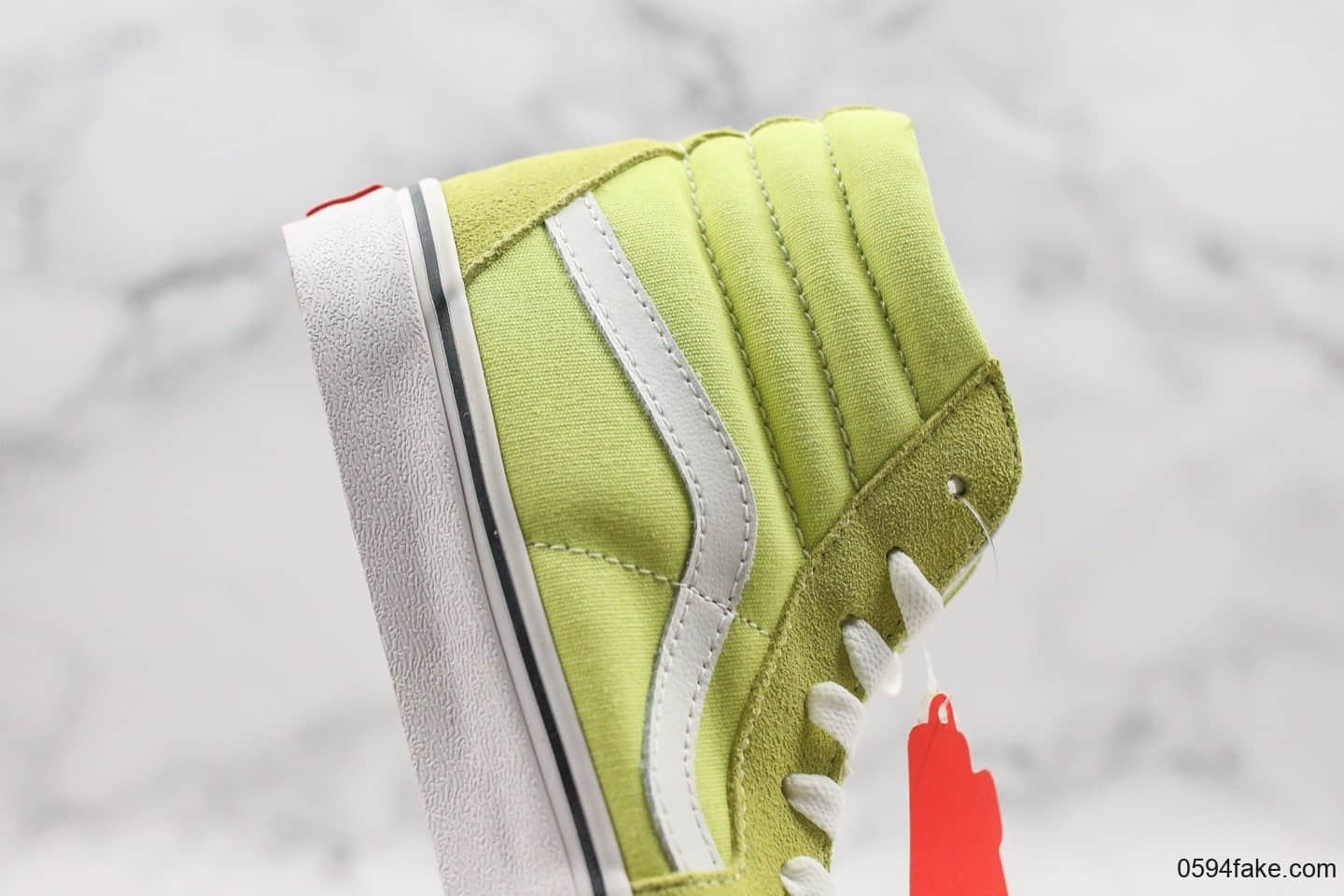 万斯Vans Vault OG SK8-Hi LX公司级版本牛油果荧光绿配色海外限定款原厂硫化 货号:VN0A4BV6C9K