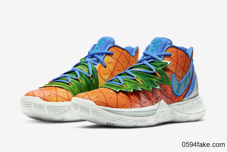 《海绵宝宝》 x Nike Kyrie 5“菠萝屋”配色释出官图! 货号:CJ6951-800