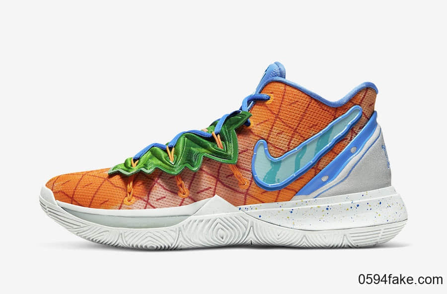 《海绵宝宝》 x Nike Kyrie 5“菠萝屋”配色释出官图! 货号:CJ6951-800