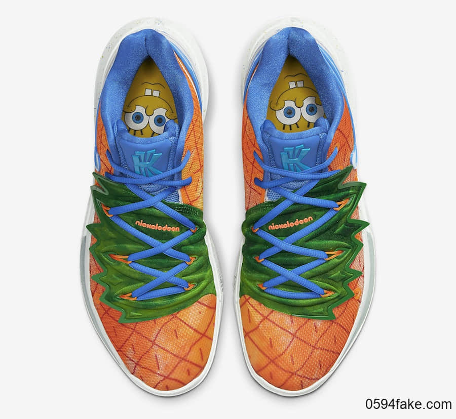 《海绵宝宝》 x Nike Kyrie 5“菠萝屋”配色释出官图! 货号:CJ6951-800