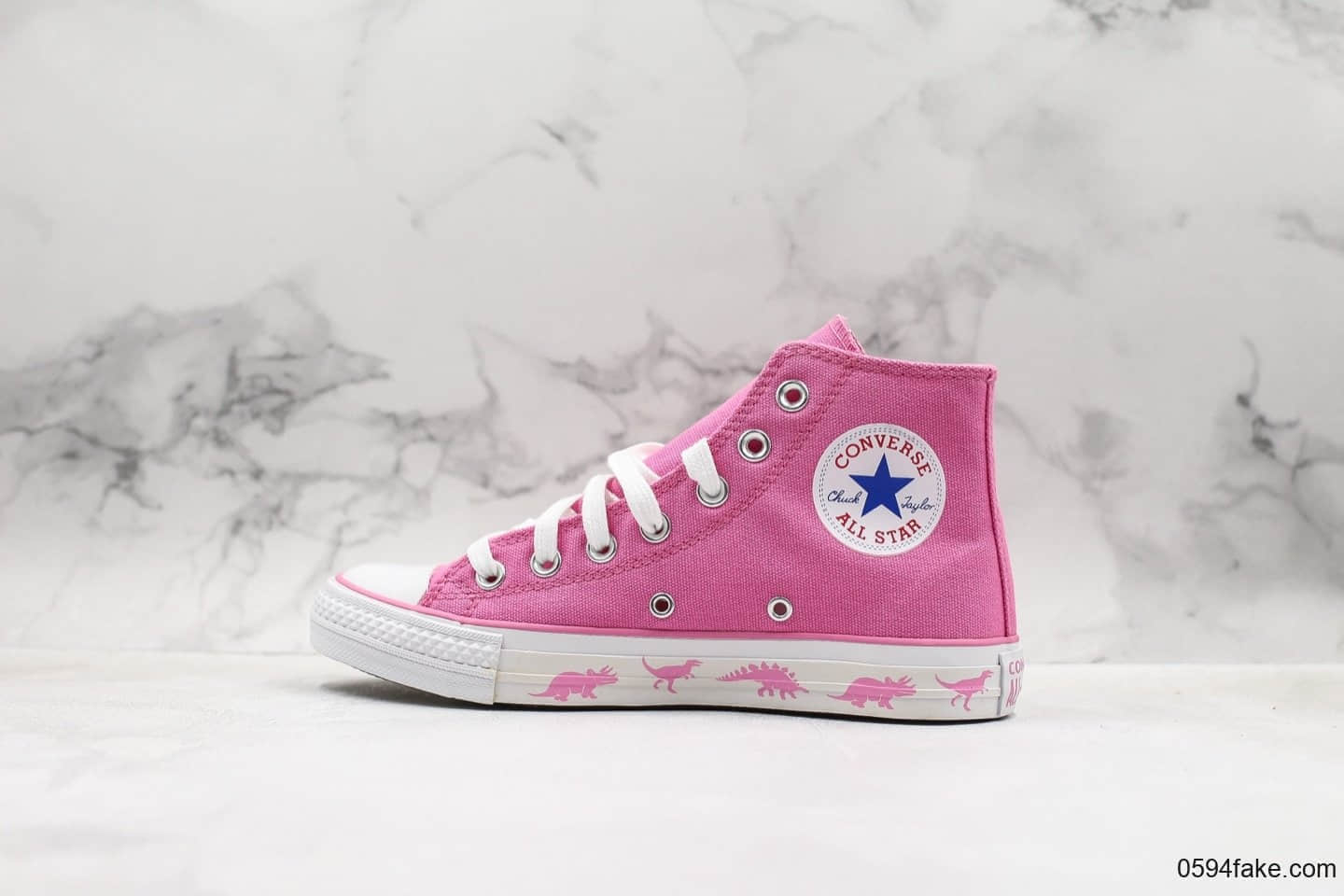 匡威Converse all star高帮帆布鞋粉色小恐龙公司级带半码原版恐龙原盒爆款配色