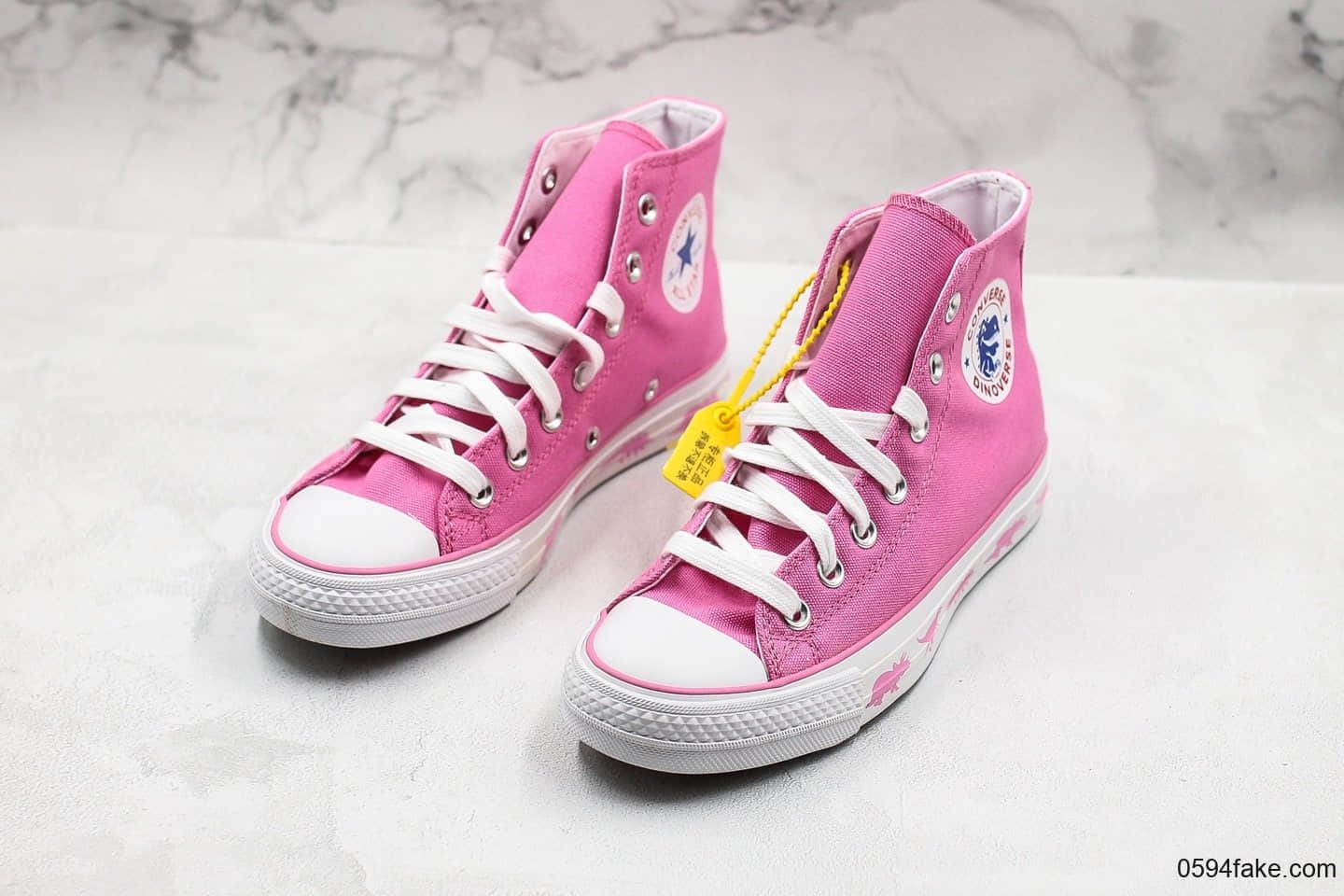 匡威Converse all star高帮帆布鞋粉色小恐龙公司级带半码原版恐龙原盒爆款配色