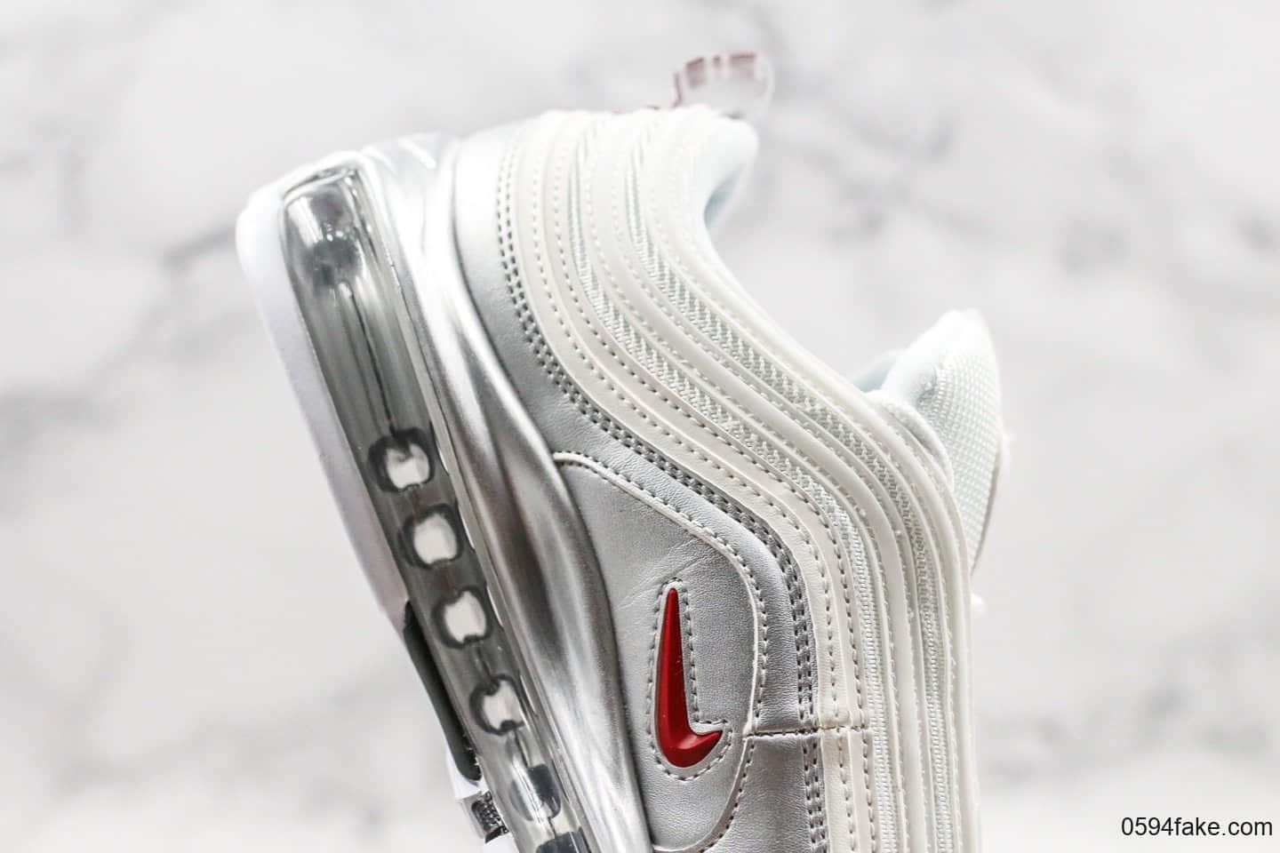 耐克Nike Air Max 97QS白银子弹公司级带半码复古气垫慢跑鞋正确版本工艺原楦开发 货号：AT5458-100