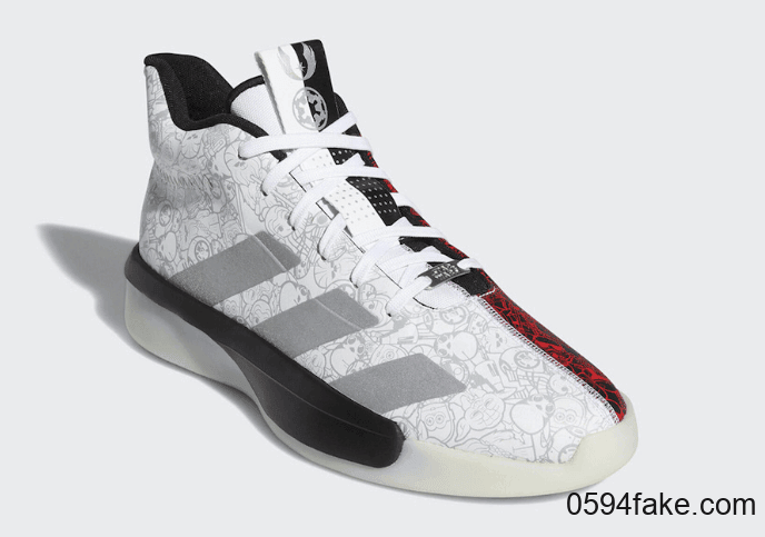 酷炫阴阳设计+可爱Q版图案!这双《星球大战》 x adidas Pro Next 2019你打几分? 货号:EH2459