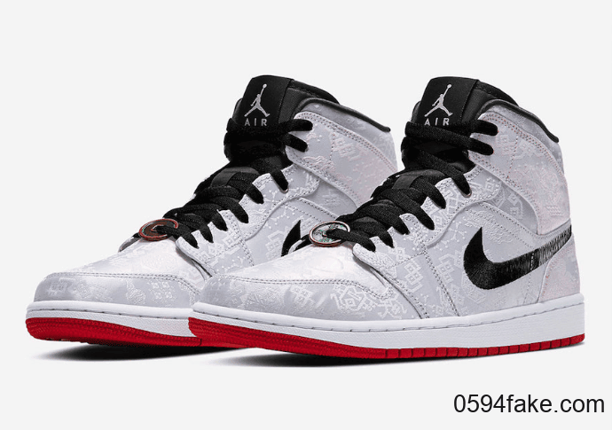 这个“白丝绸”我爱了!CLOT x Air Jordan 1 Mid“ Fearless”释出官图! 货号:CU2804-100