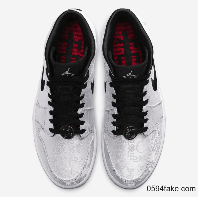 这个“白丝绸”我爱了!CLOT x Air Jordan 1 Mid“ Fearless”释出官图! 货号:CU2804-100