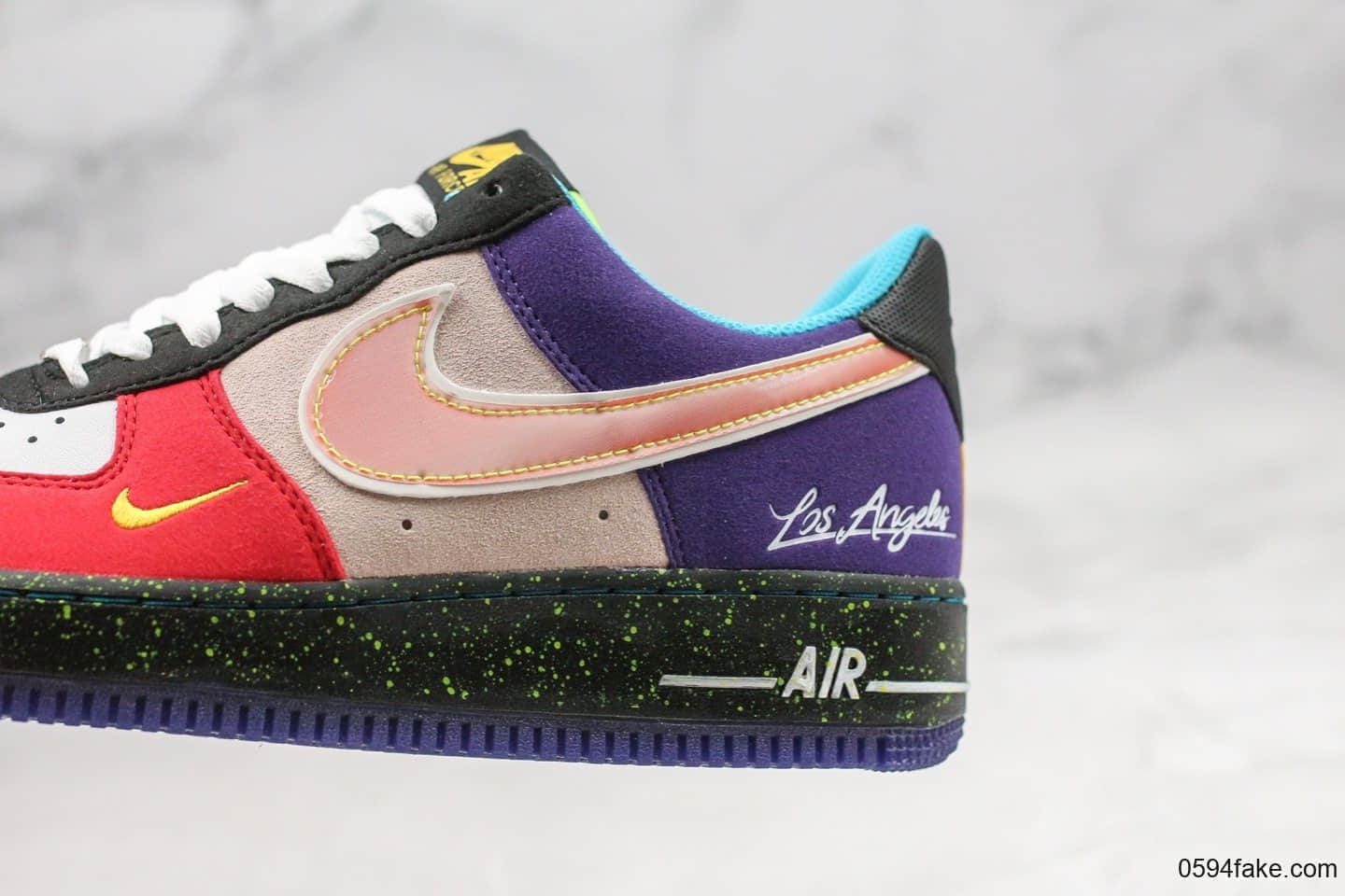 耐克Nike Air Force 1 What The LA纯原版本低帮空军一号洛杉矶限定鸳鸯配色内置气垫原盒原标 货号:CT1117-100