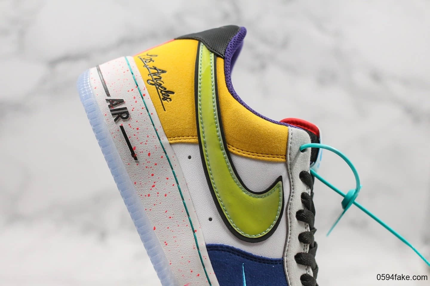 耐克Nike Air Force 1 What The LA纯原版本低帮空军一号洛杉矶限定鸳鸯配色内置气垫原盒原标 货号:CT1117-100