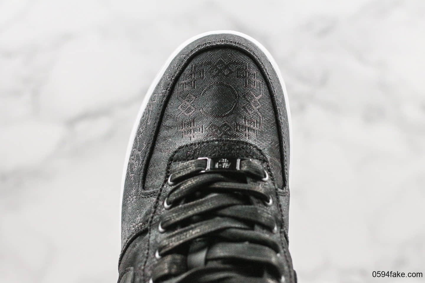 耐克Nike Air Force 1 Premium Game Black x Fragment Design x CLOT纯原版本三方联名款陈冠希空军一号低帮黑色丝绸表皮可撕裂内置全掌气垫原档案数据开发 货号:CZ3986-001