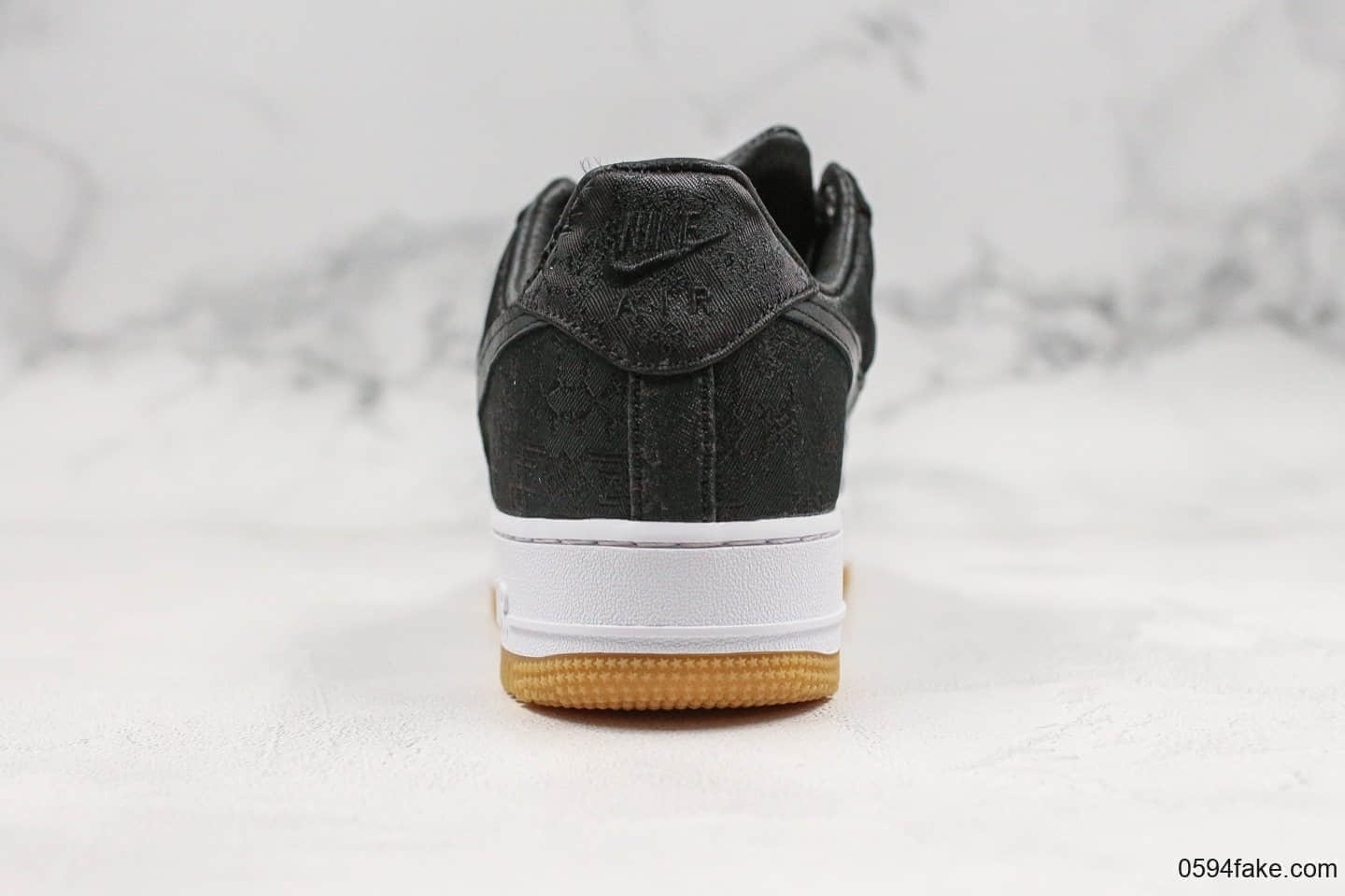 耐克Nike Air Force 1 Premium Game Black x Fragment Design x CLOT纯原版本三方联名款陈冠希空军一号低帮黑色丝绸表皮可撕裂内置全掌气垫原档案数据开发 货号:CZ3986-001