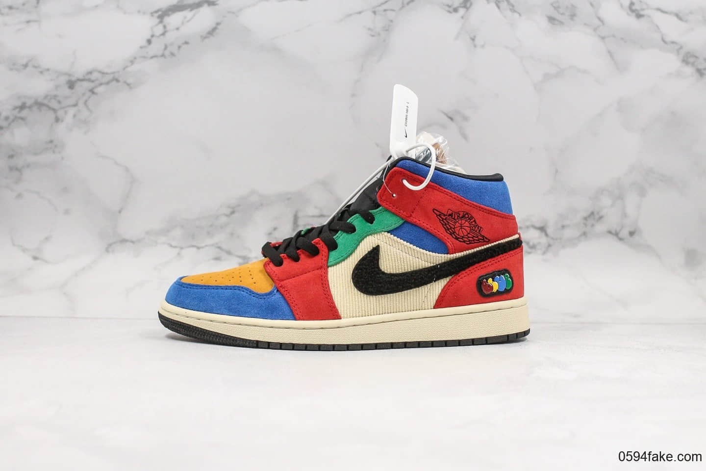 乔丹Air Jordan 1 Mid x Blue The Great纯原版本洛杉矶艺术家联名款多彩拼接AJ1篮球鞋内置气垫细节完美原档案开发打造 货号:CU2805-100