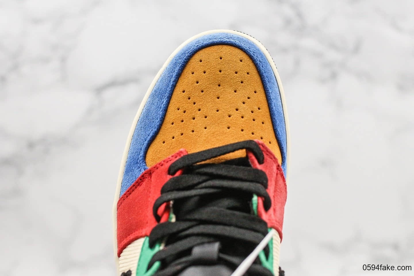 乔丹Air Jordan 1 Mid x Blue The Great纯原版本洛杉矶艺术家联名款多彩拼接AJ1篮球鞋内置气垫细节完美原档案开发打造 货号:CU2805-100