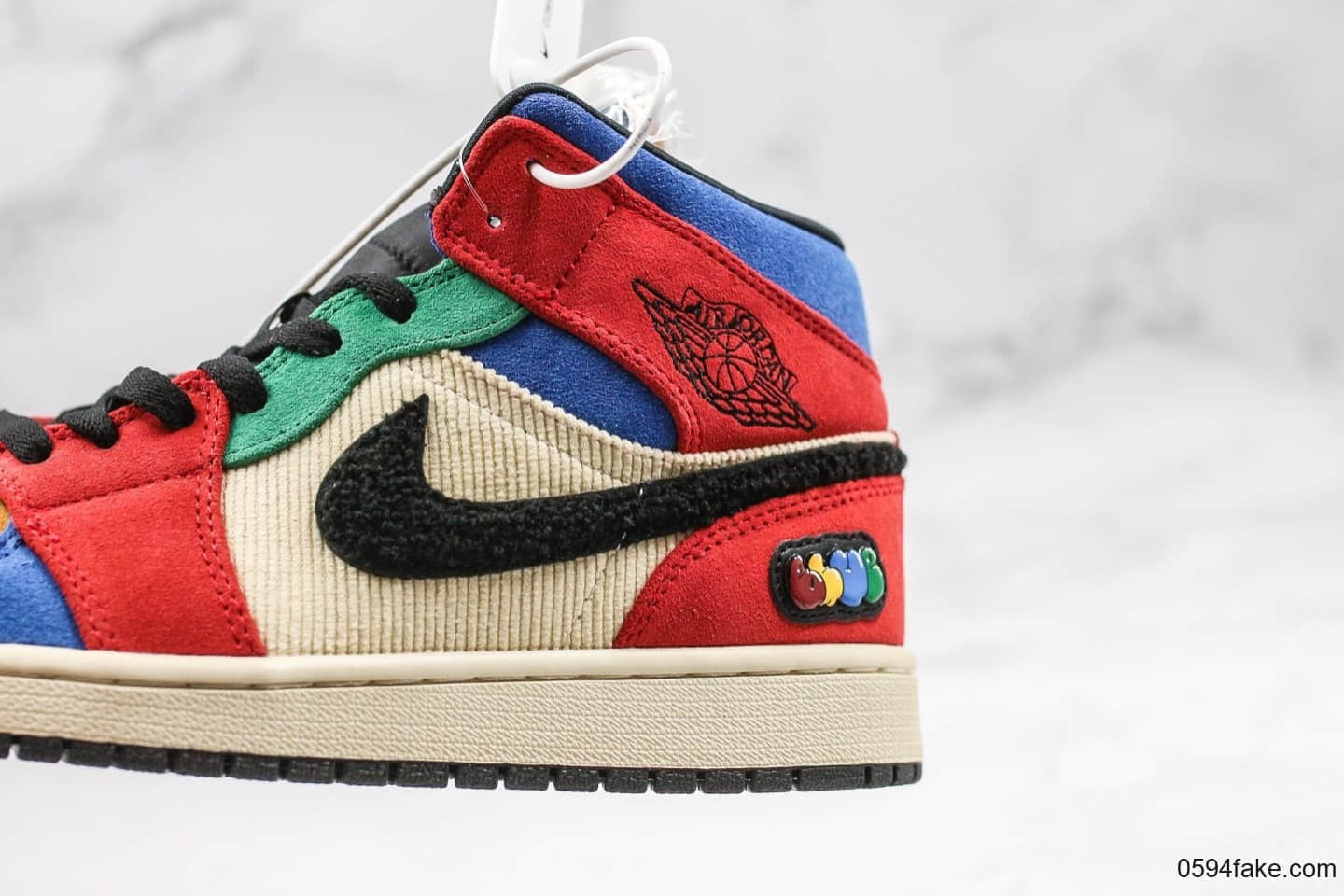 乔丹Air Jordan 1 Mid x Blue The Great纯原版本洛杉矶艺术家联名款多彩拼接AJ1篮球鞋内置气垫细节完美原档案开发打造 货号:CU2805-100