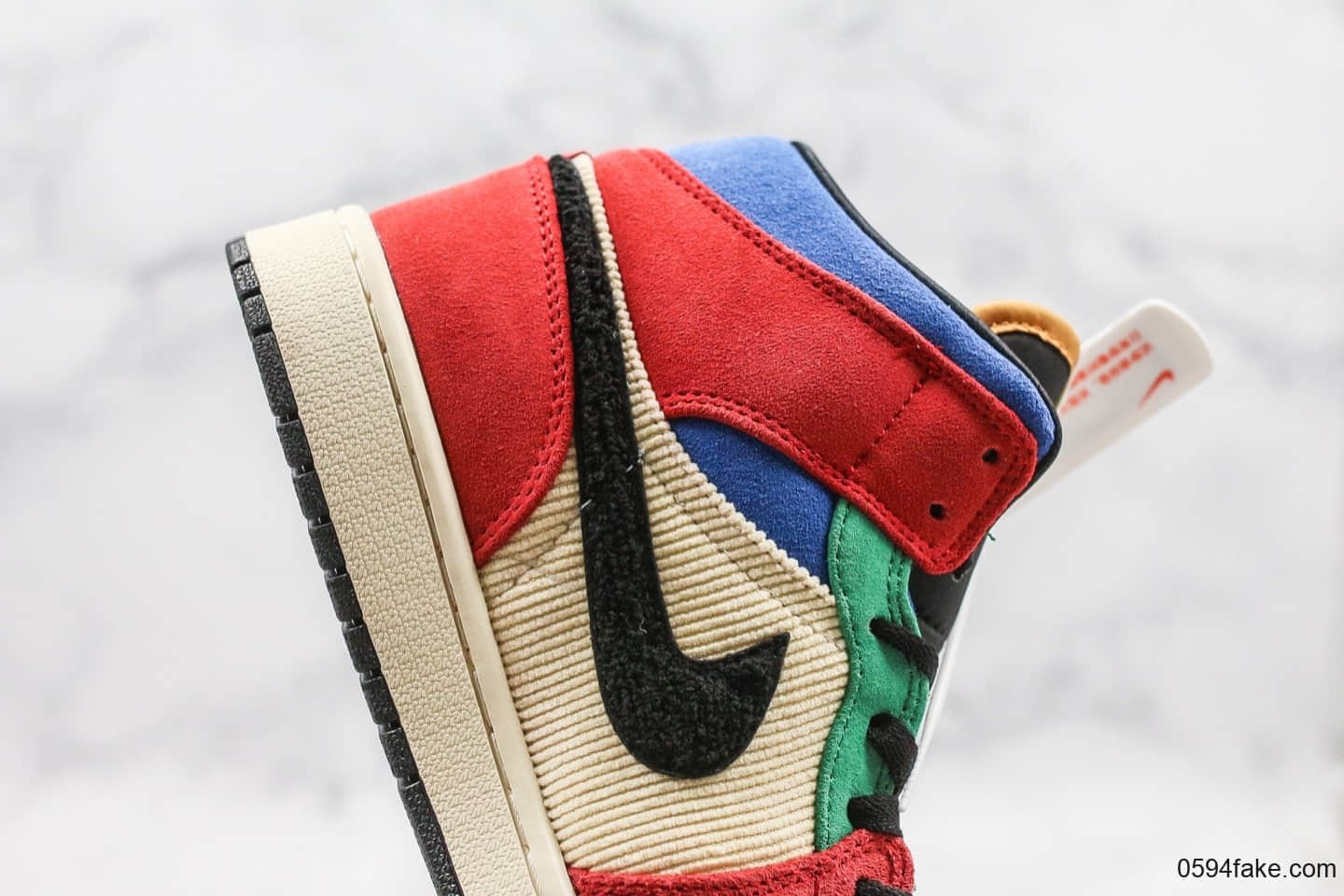 乔丹Air Jordan 1 Mid x Blue The Great纯原版本洛杉矶艺术家联名款多彩拼接AJ1篮球鞋内置气垫细节完美原档案开发打造 货号:CU2805-100