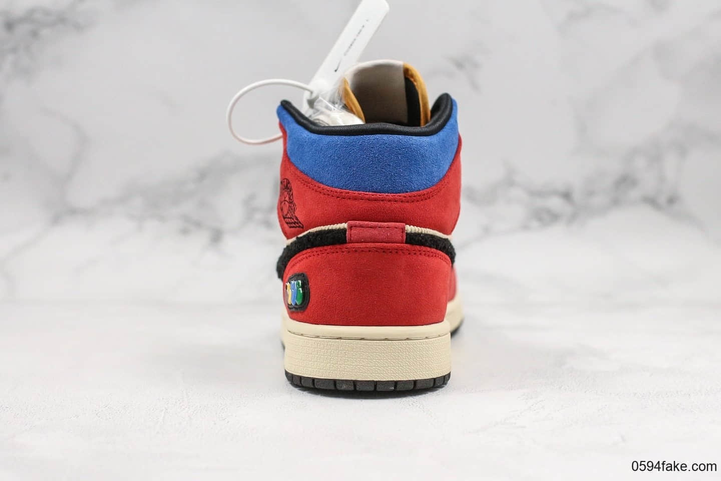 乔丹Air Jordan 1 Mid x Blue The Great纯原版本洛杉矶艺术家联名款多彩拼接AJ1篮球鞋内置气垫细节完美原档案开发打造 货号:CU2805-100