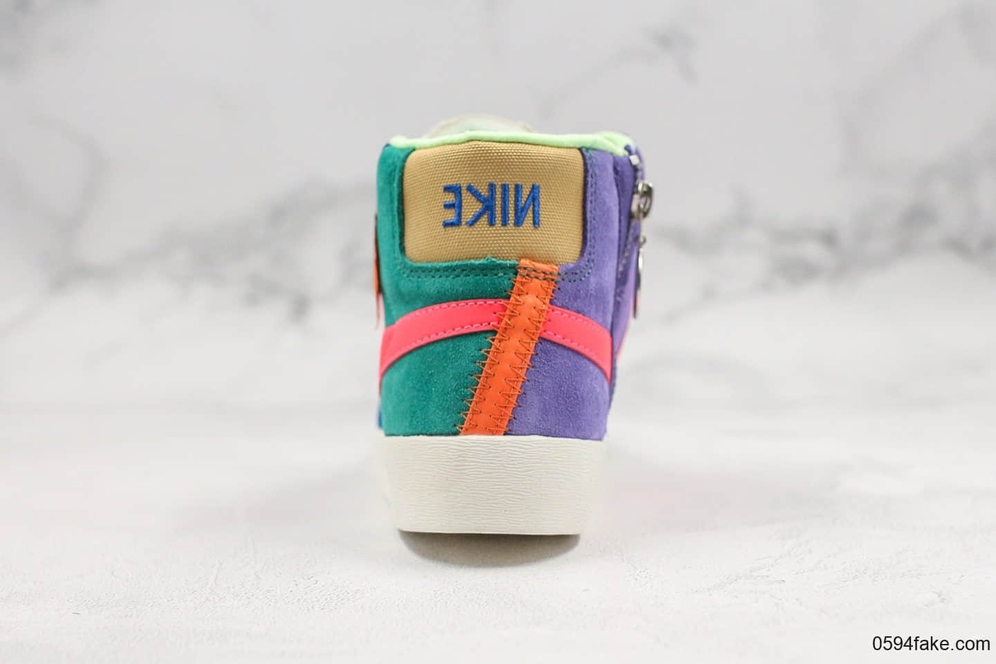 耐克Nike Blazer Mid公司级版本开拓者马卡龙配色拉链款2019新款女子解构拼色休闲高帮板鞋 货号:CQ7786-561