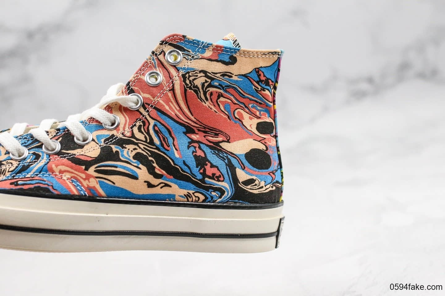 匡威Converse Chuck 1970S公司级版本黄蓝鸳鸯彩绘撞色涂鸦高帮帆布鞋双围条硫化大底正确硅蓝中底 货号:162050C