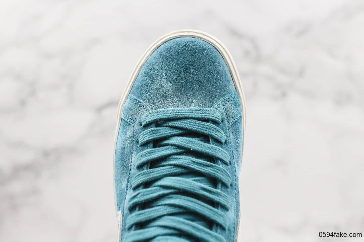 耐克Nike SB Zoom Blazer MID公司级版本高帮开拓者蓝色后跟玫瑰刺绣内置Zoom气垫区别市面通货版本 货号:864349-406