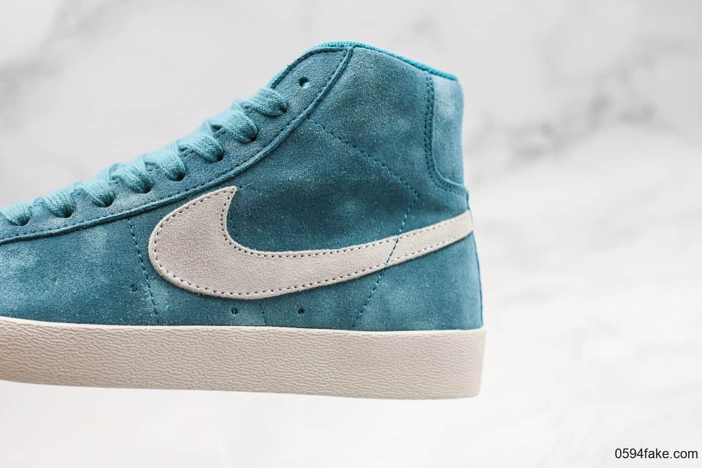 耐克Nike SB Zoom Blazer MID公司级版本高帮开拓者蓝色后跟玫瑰刺绣内置Zoom气垫区别市面通货版本 货号:864349-406