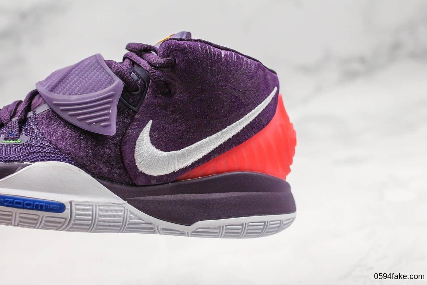 耐克Nike Kyrie 6 Grand Purple纯原版本欧文6代黑紫色内置气垫麂皮材质原档数据采集原厂Ortholite 欧斯莱缓震鞋垫 货号:BQ4630-500