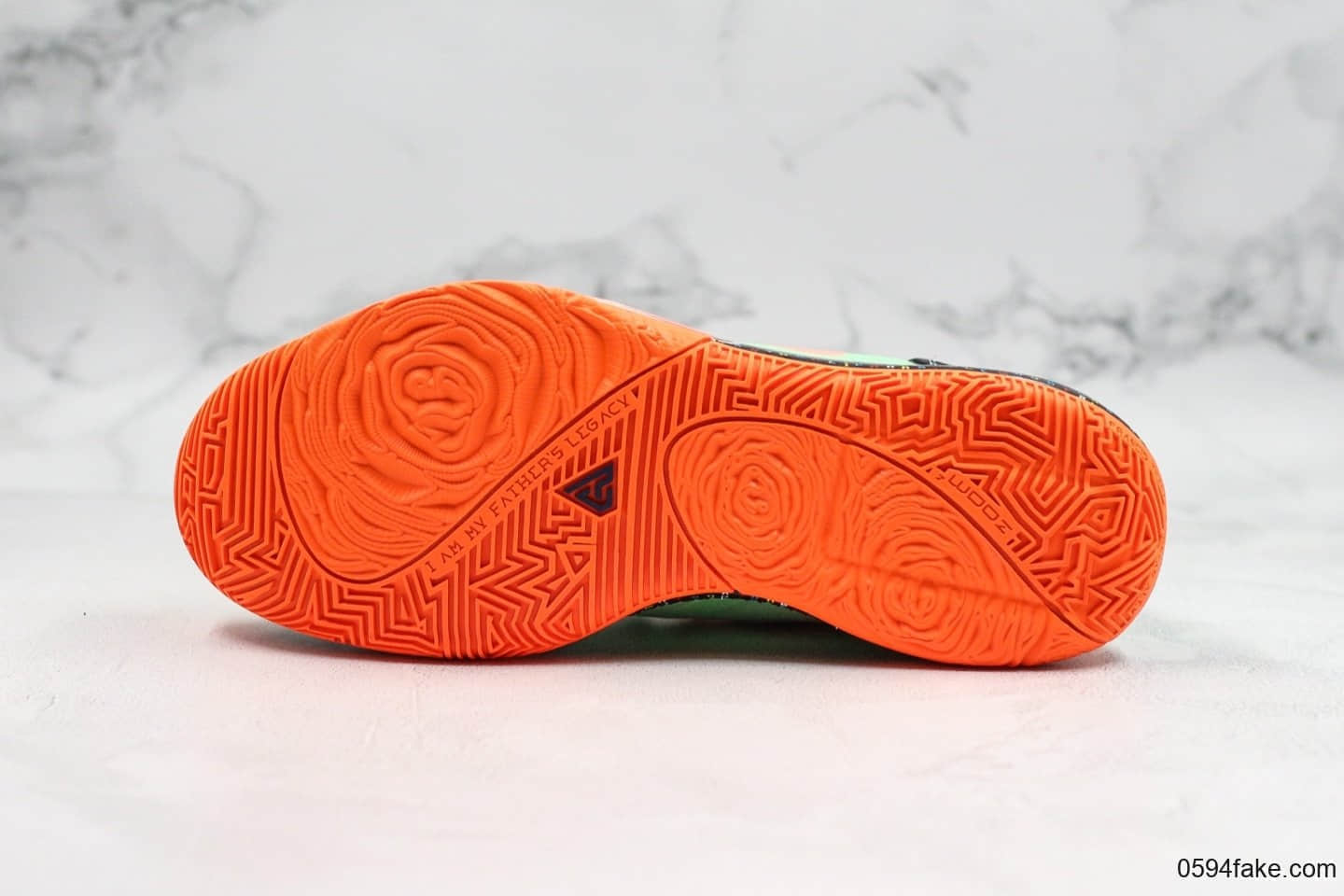 耐克Nike Zoom Freak 1纯原版本字母哥一代签名篮球鞋绿橙色后张真双层ZOOM气垫实战篮球鞋 货号:BQ5422-308