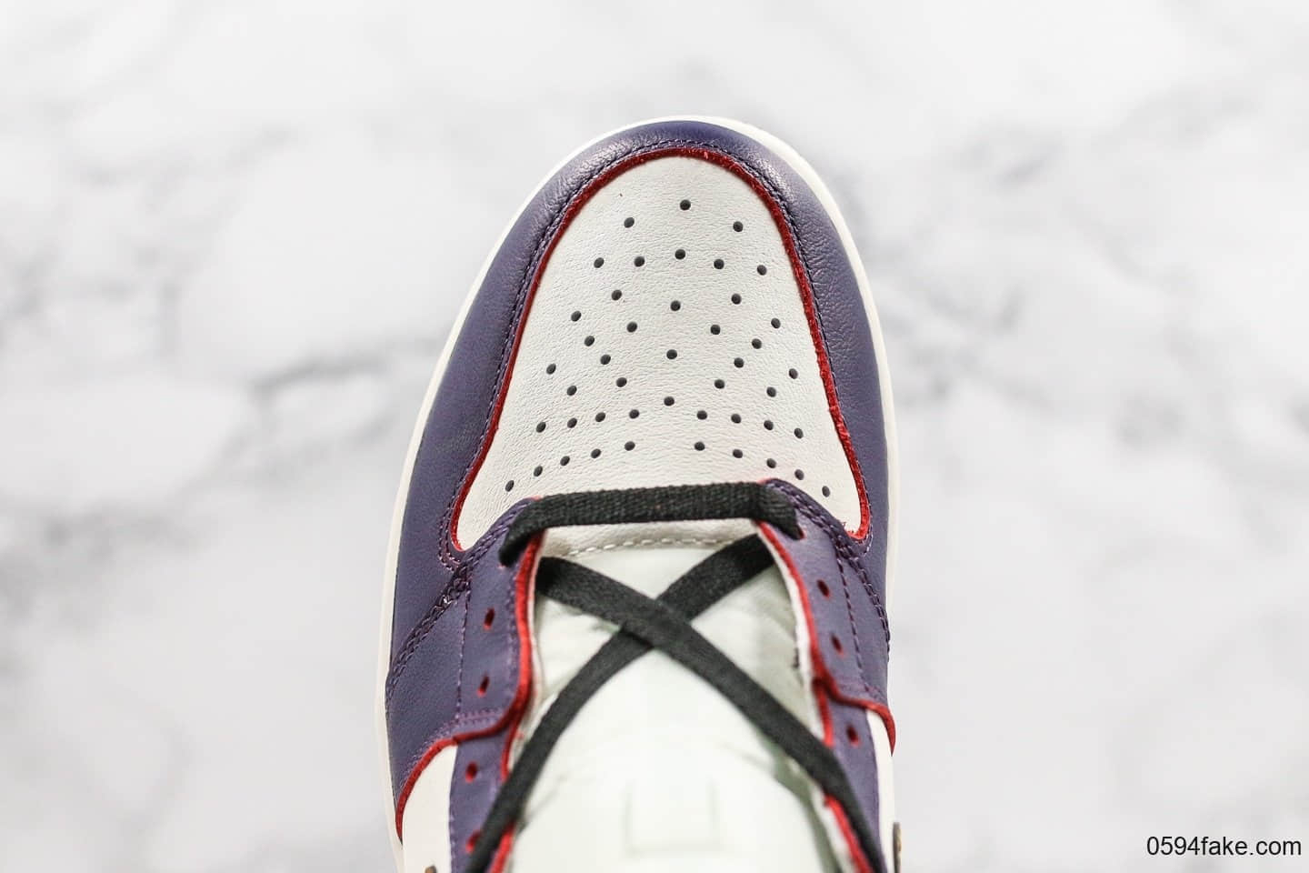 耐克Nike SB x AirJordan1 High OG Court Purple联名款乔1刮刮乐湖人黄紫配色原厂客供皮料原盒原标原鞋开模完美后跟定形 货号:CD6578-507