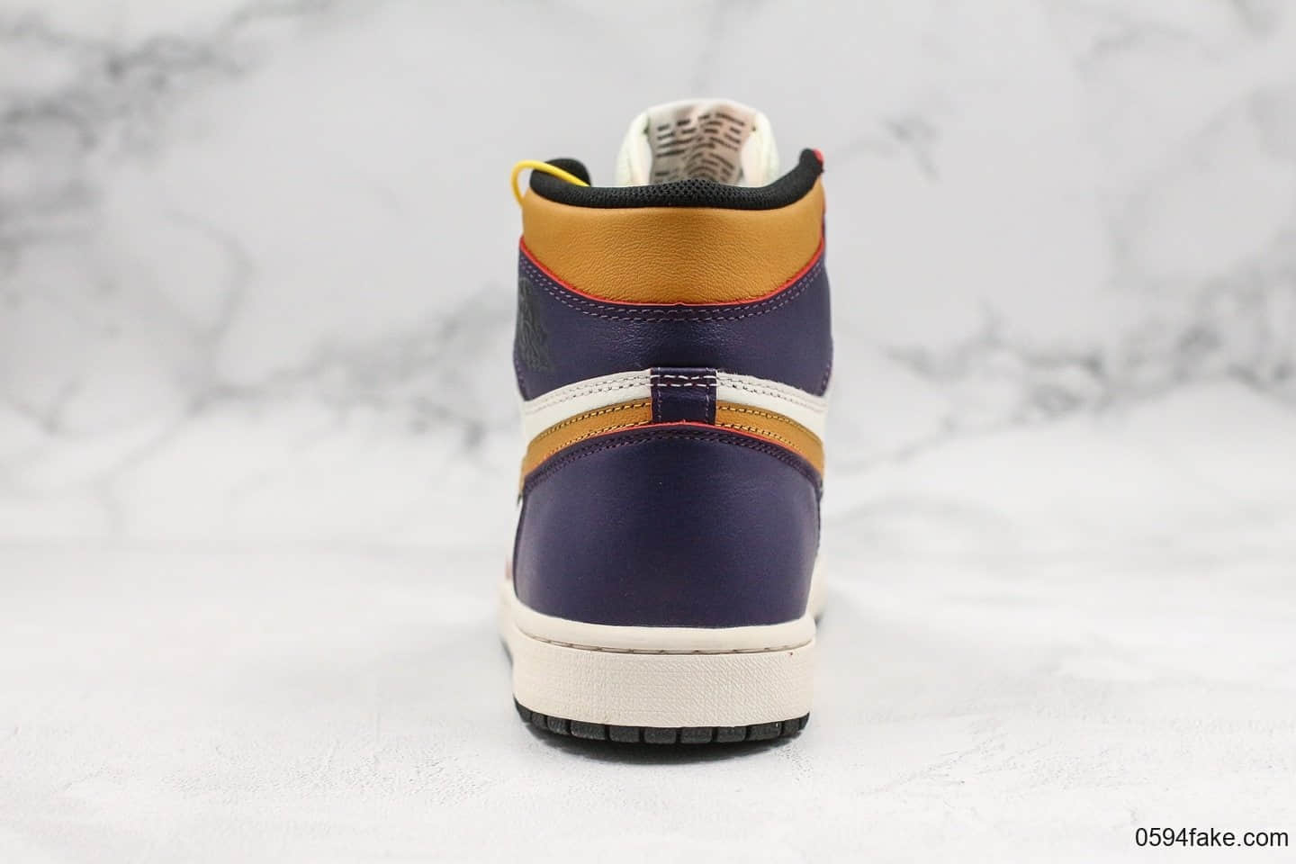 耐克Nike SB x AirJordan1 High OG Court Purple联名款乔1刮刮乐湖人黄紫配色原厂客供皮料原盒原标原鞋开模完美后跟定形 货号:CD6578-507