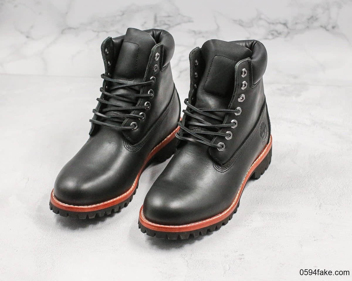 天伯伦Timberland中山代工厂经典6寸黑色专柜品质顶级头层防水面料高帮马丁靴 货号:TB0A1P61